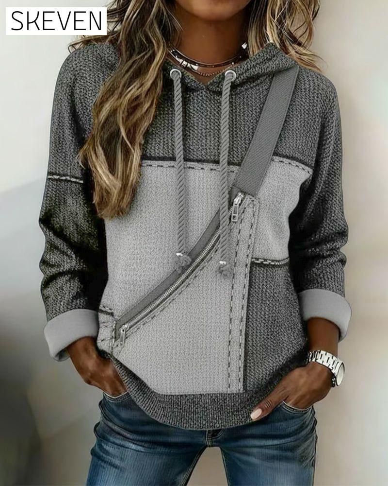 Stylischer Hoodie mit Farbblockmuster