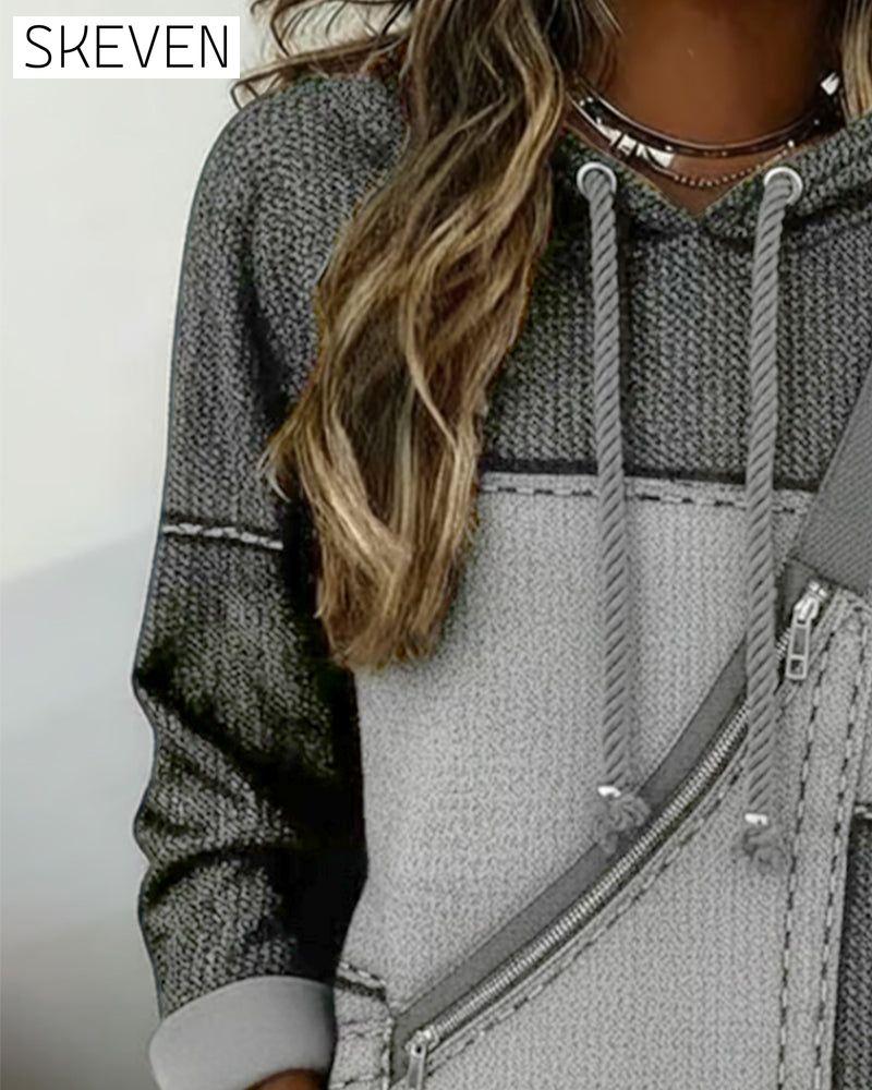 Stylischer Hoodie mit Farbblockmuster