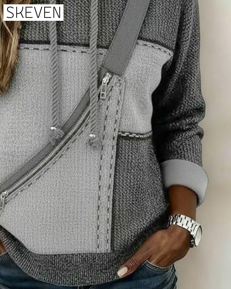 Stylischer Hoodie mit Farbblockmuster