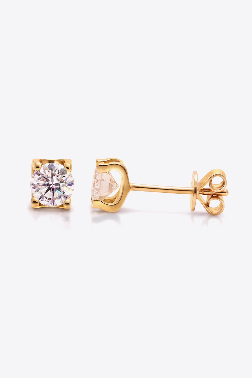 Blue Zone Planet | Ohrstecker aus 18-karätigem Gold mit 1 Karat im Labor gezüchtetem Diamanten