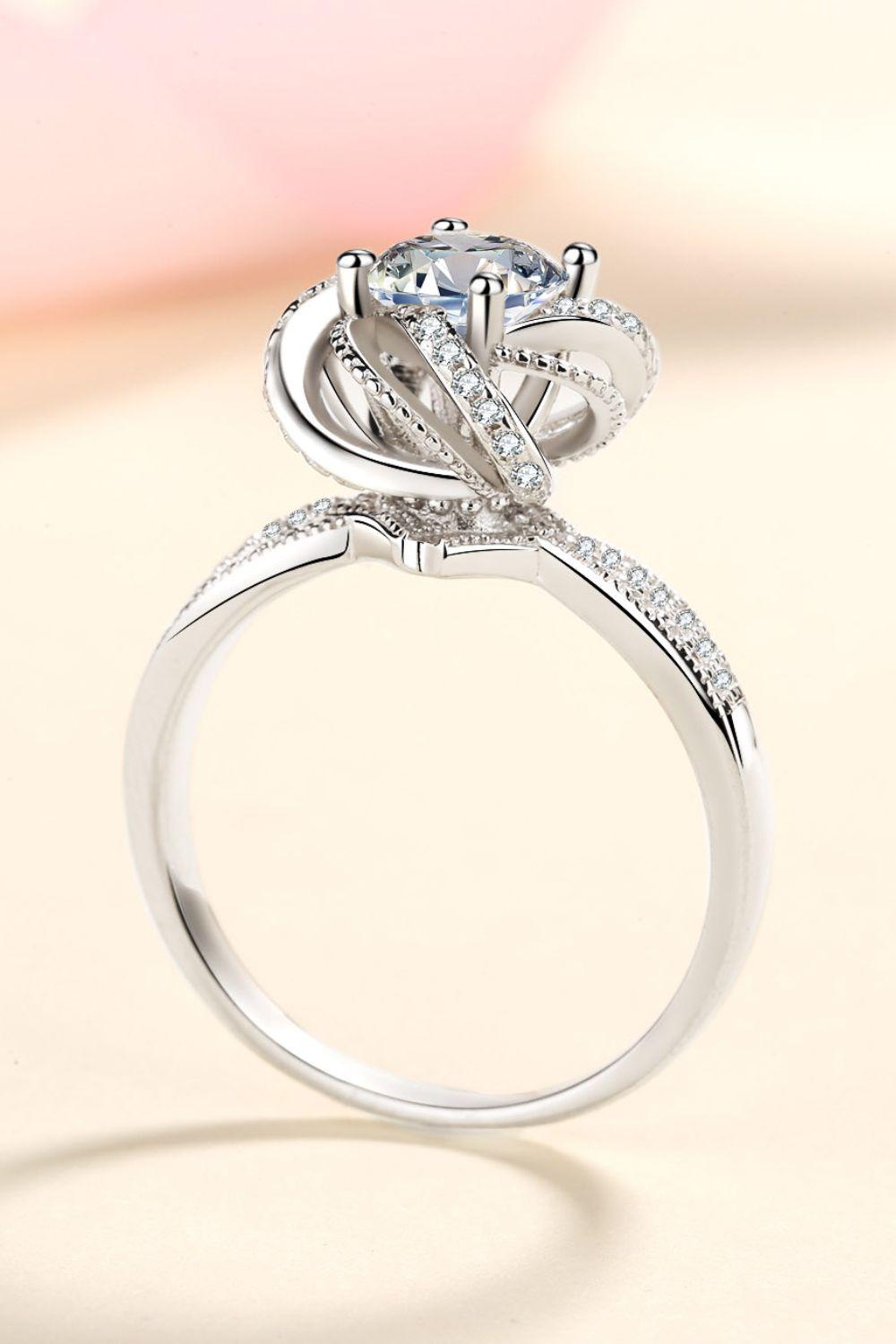 Blue Zone Planet | 1 Karat Moissanit-Ring aus 925er Sterlingsilber