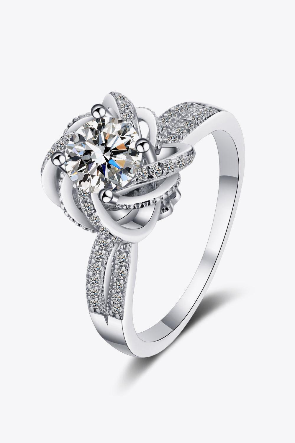 Blue Zone Planet | 1 Karat Moissanit-Ring aus 925er Sterlingsilber