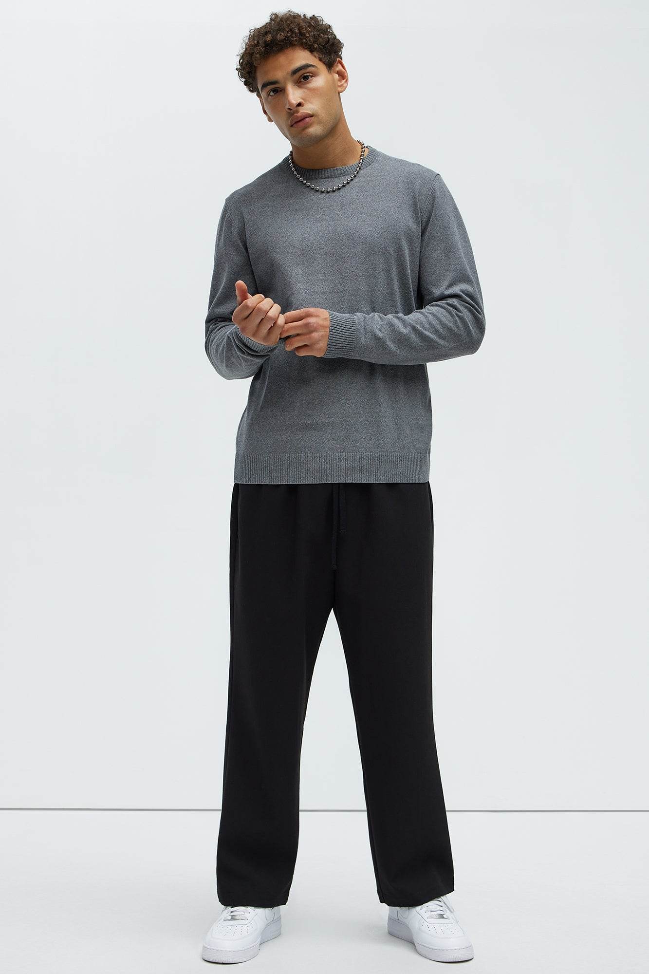 Mens Crewneck Sweater - Heather Grey