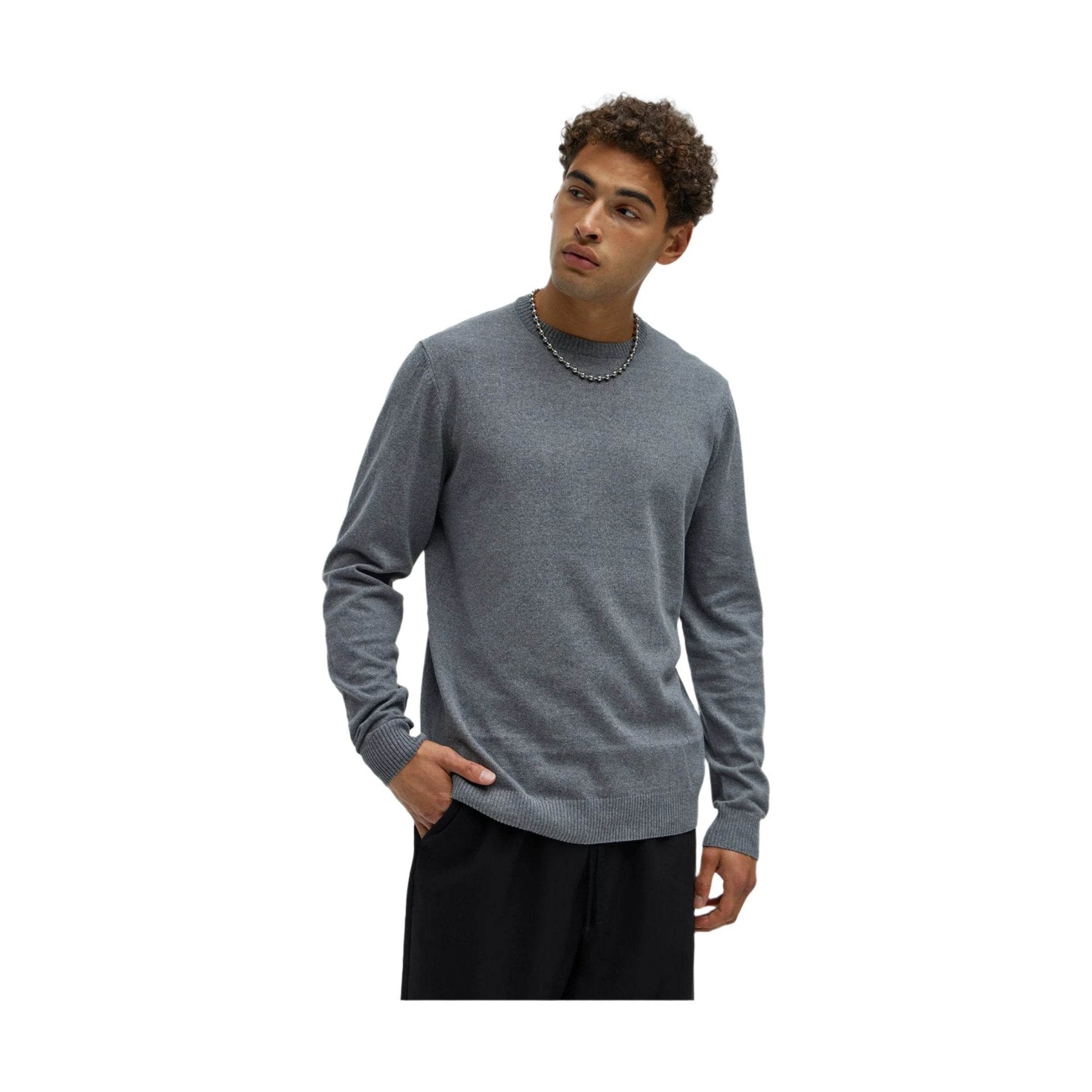 Mens Crewneck Sweater - Heather Grey
