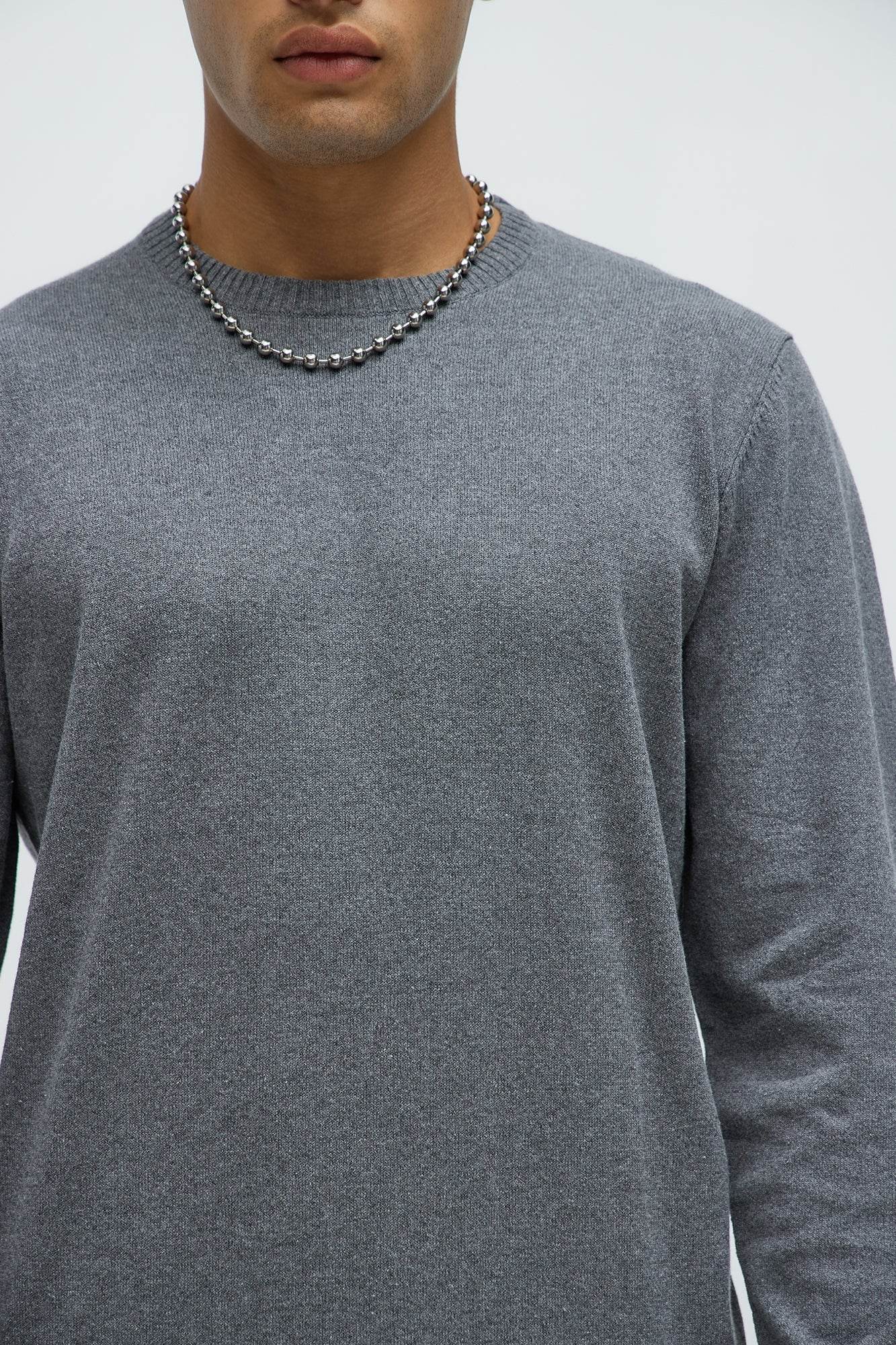 Mens Crewneck Sweater - Heather Grey