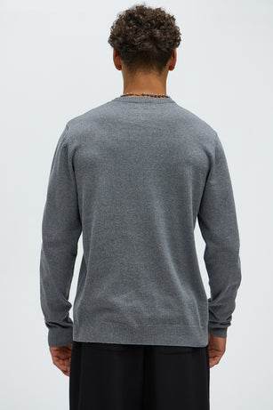 Mens Crewneck Sweater - Heather Grey