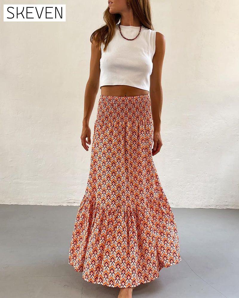 Eleganter, plissierter Rock mit Print