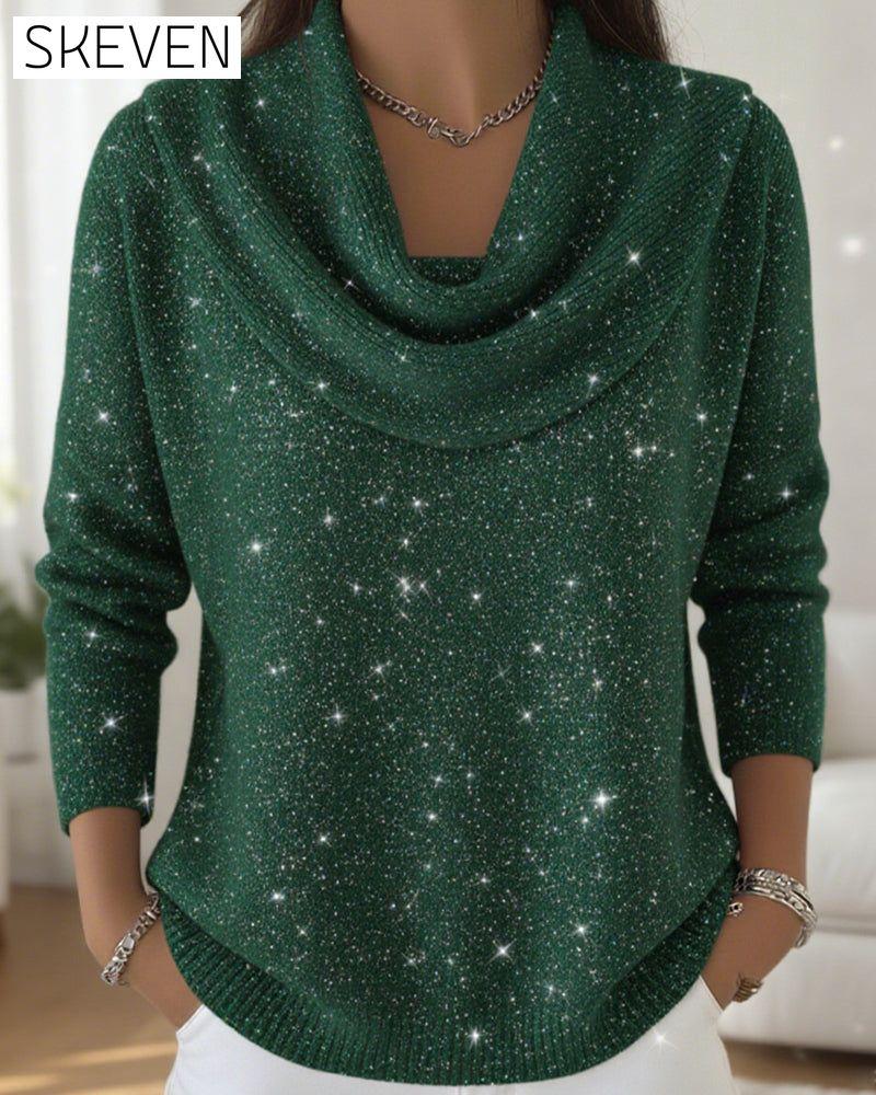 Pull à col en polaire à sequins