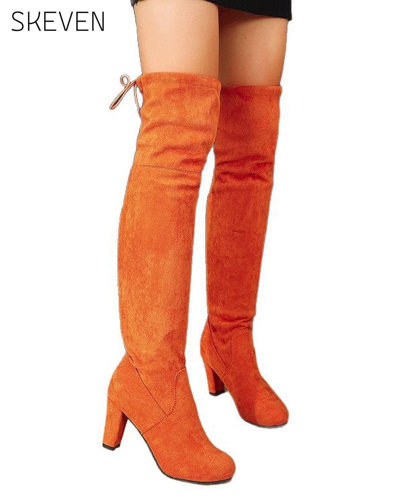 Bottes cuissardes élégantes en imitation daim 