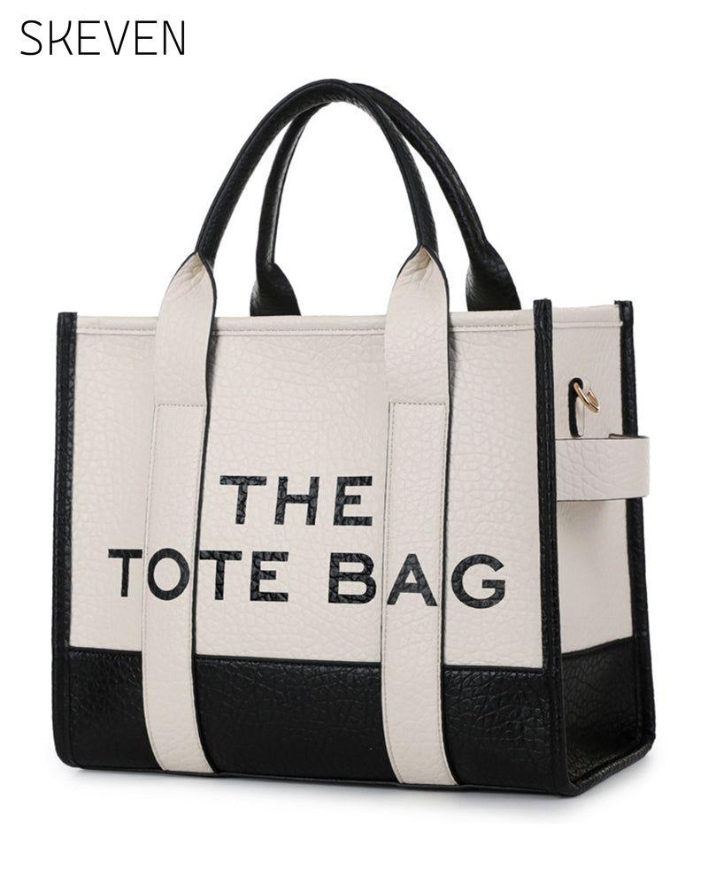 Sac cabas tendance à coutures bicolores