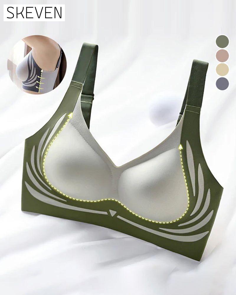 Lifting anti-sagging wireless push-up bra