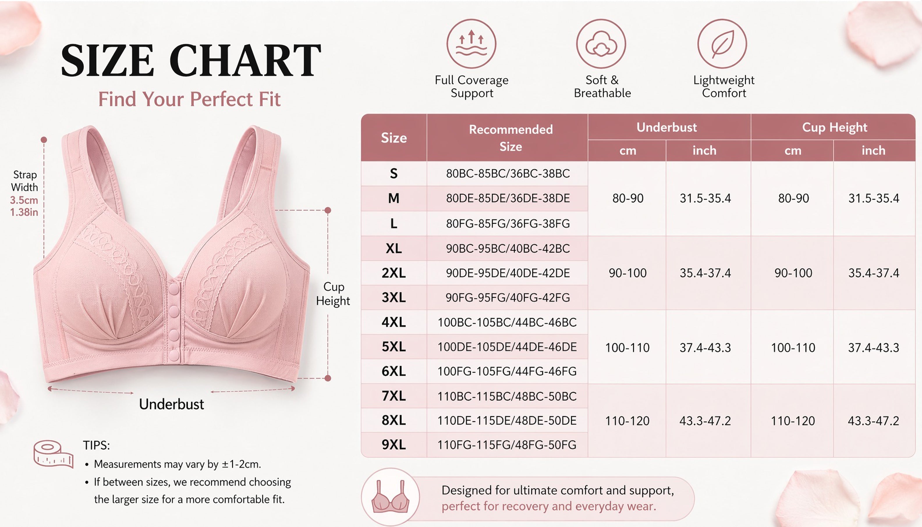 💥LAST DAY SALE ONLY ￡7.99!!💘CloudComfort™ Front-Button Cotton Bra – Breathable • Wire-Free • All-Day Support • Non-Padded & Skin-Friendly 🌿