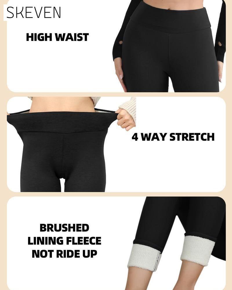 Warme, hochtaillierte und kuschelig gefütterte Leggings
