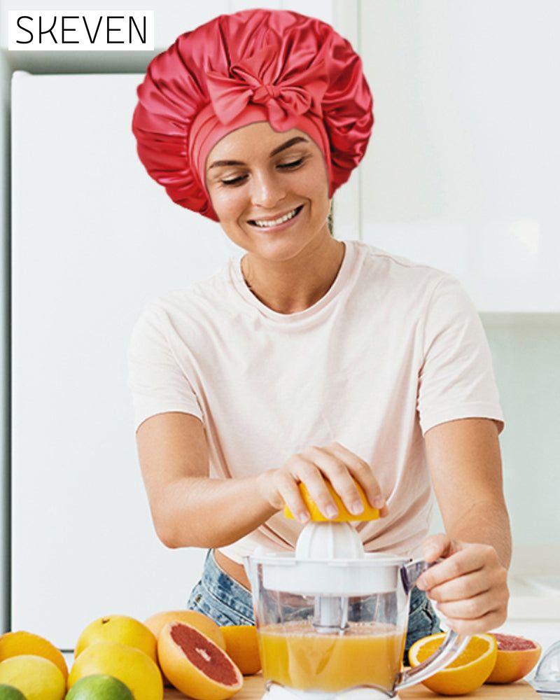 Silk night sleeping cap bonnet