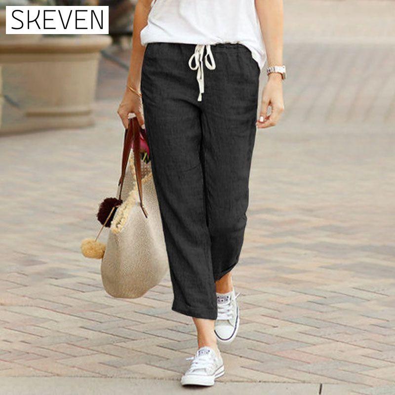 【Cotton And Linen】Casual Straight Trousers Black best Best Sellings bottoms clothes Cotton And Linen pants Plus Size Sale Topseller