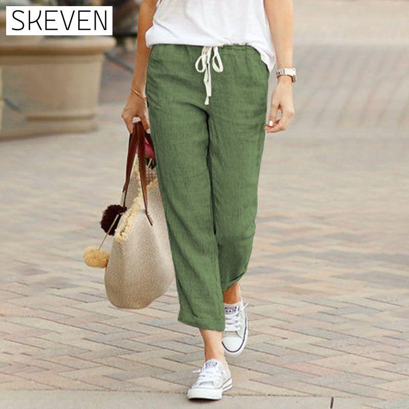 【Cotton And Linen】Casual Straight Trousers Green best Best Sellings bottoms clothes Cotton And Linen pants Plus Size Sale Topseller