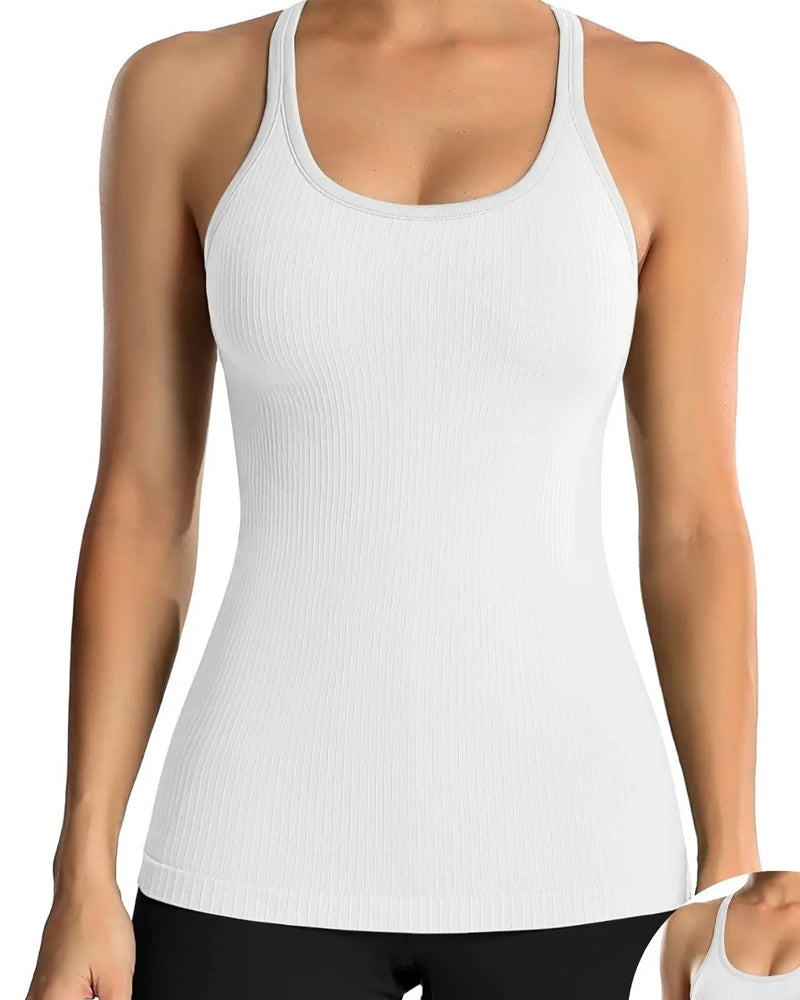 Built-in bra racerback tank top