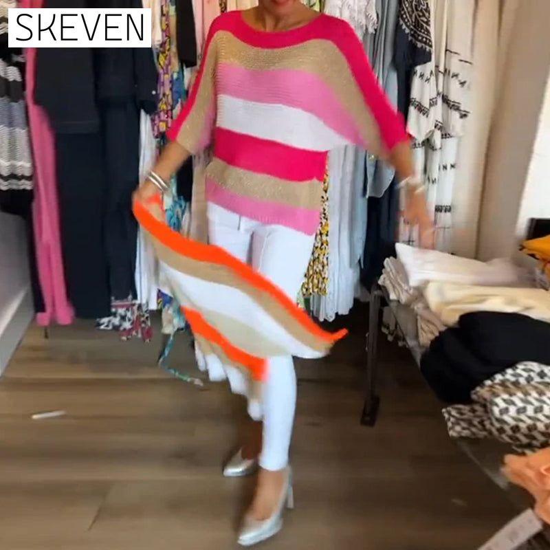 Pullover mit Farbblock-Design und Rundhalsausschnitt