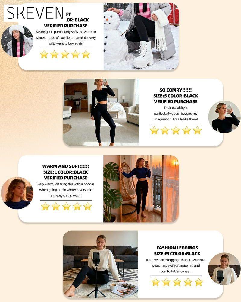 Warme, hochtaillierte und kuschelig gefütterte Leggings