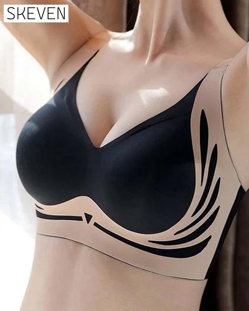 Lifting anti-sagging wireless push-up bra