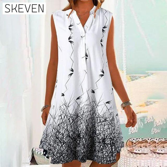 Casual Sleeveless Printed Dress best Best Sellings casual dresses clothes Plus Size Sale short dresses Topseller