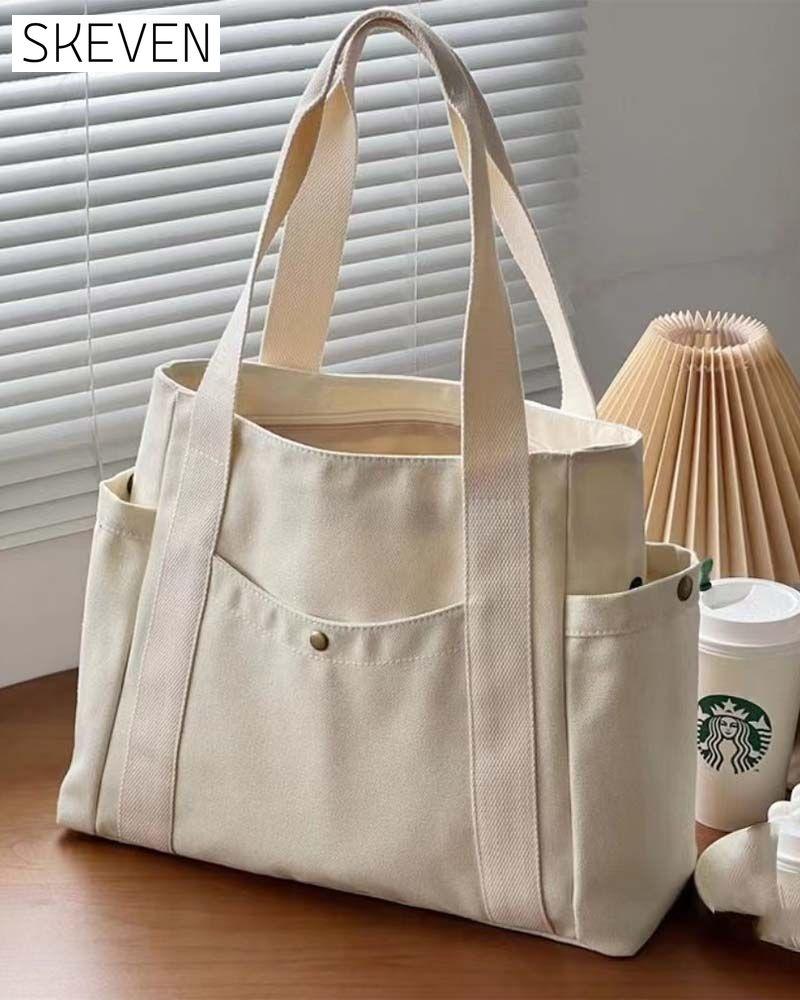 Geräumige Canvas-Tasche mit zwei Tragegriffen