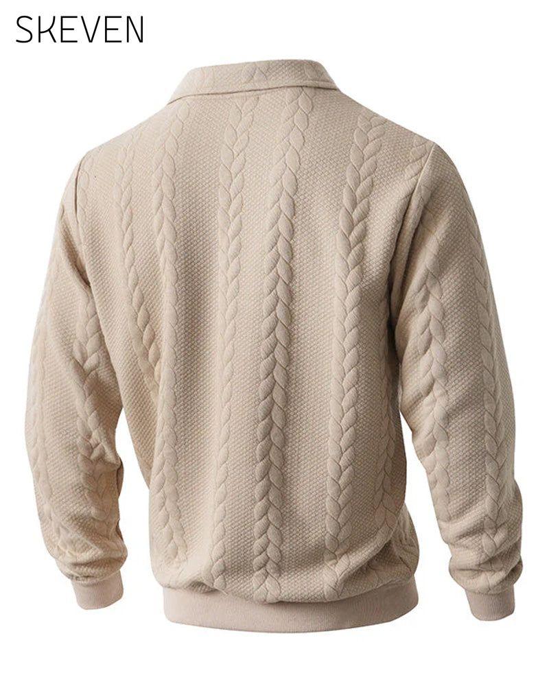 🔥Special Offers - Men's Casual Half-Zip Cable Knit Pullover
