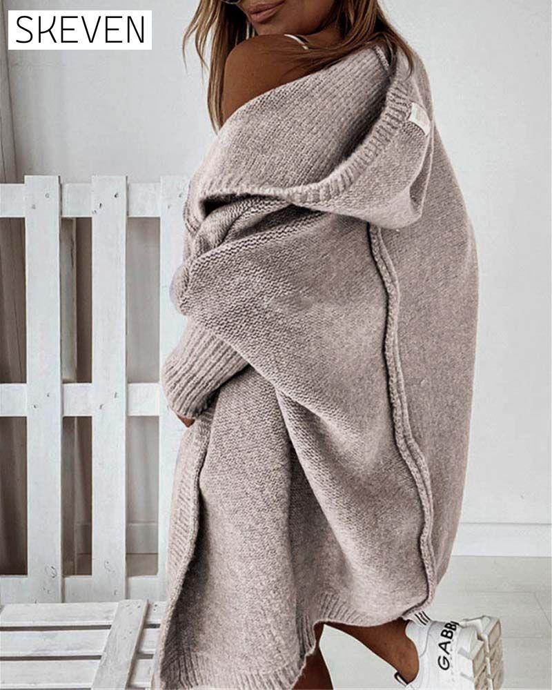 Einfacher, einfarbiger Fledermaus-Hoodie-Cardigan