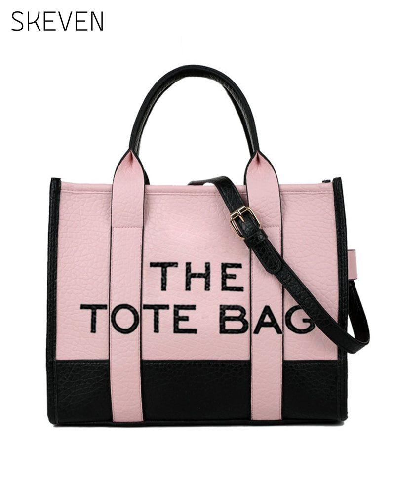 Sac cabas tendance à coutures bicolores
