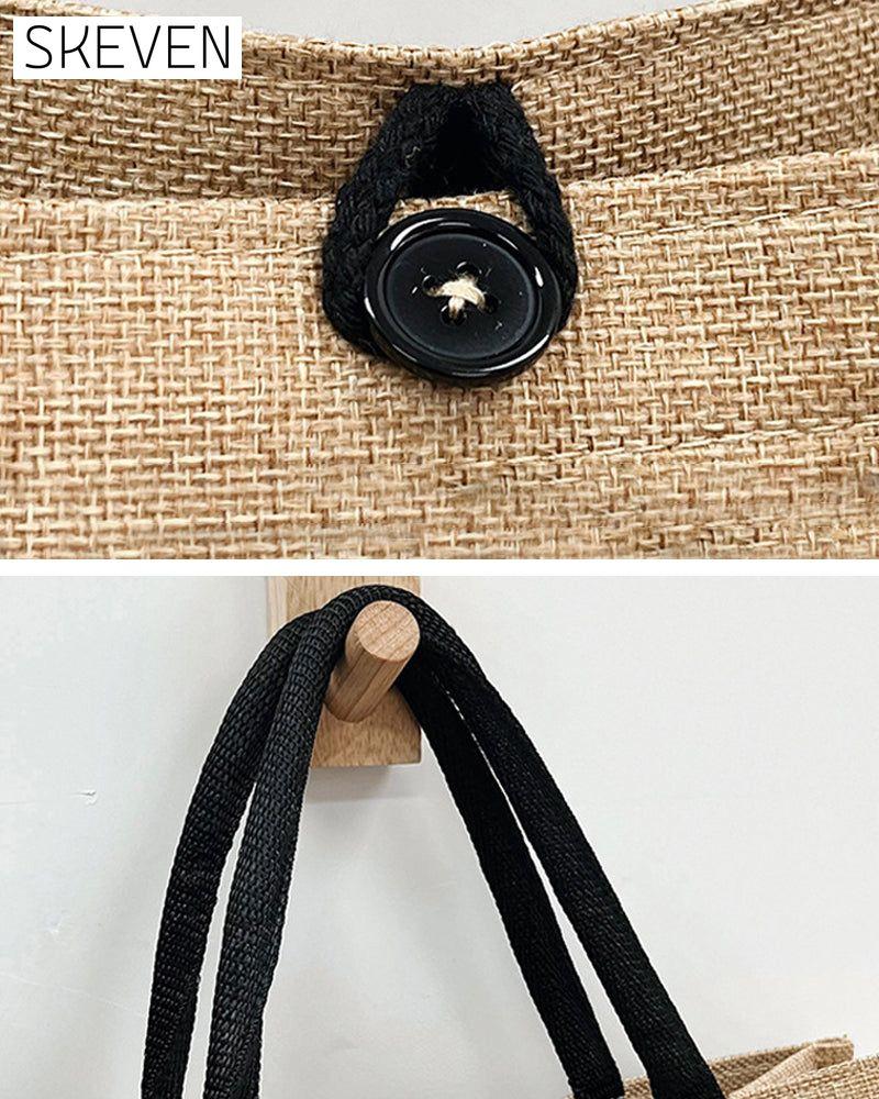 Tragbare Leinen-Schultertasche mit großem Fassungsvermögen