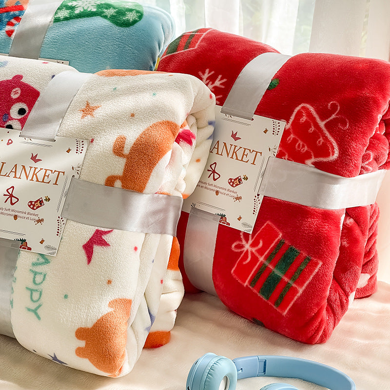 Creative Printing Christmas Thickened Flannel Blanket