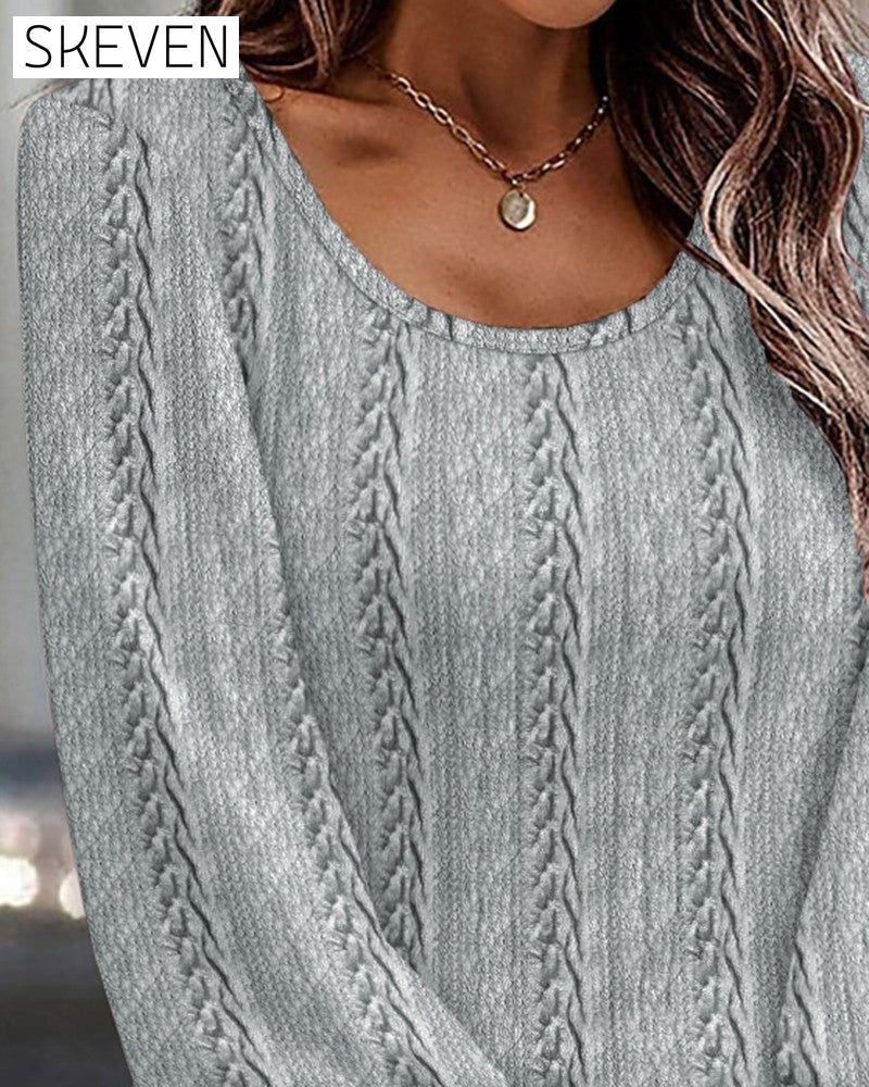 Elegante Bluse mit Rundhalsausschnitt und Knopfleiste