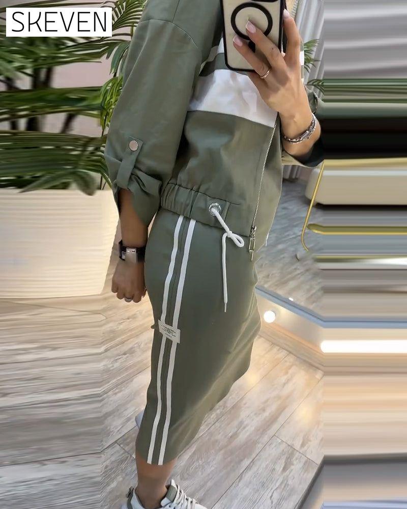 Ensemble veste décontractée sans manches et robe