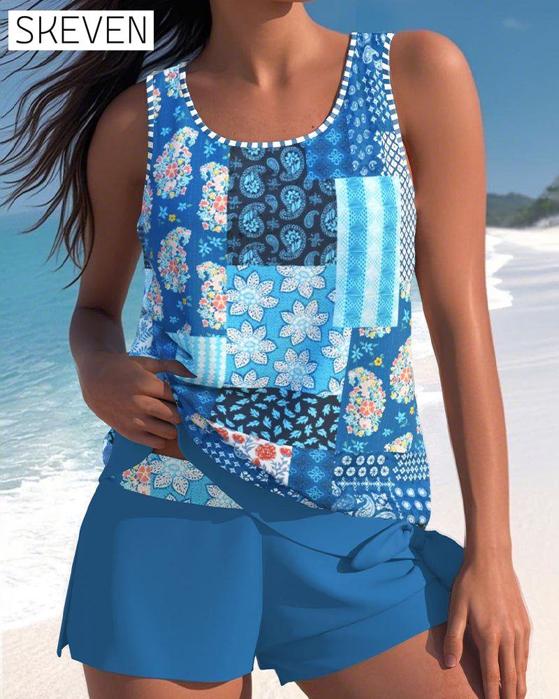 Zweiteiliger Tanktop-Badeanzug