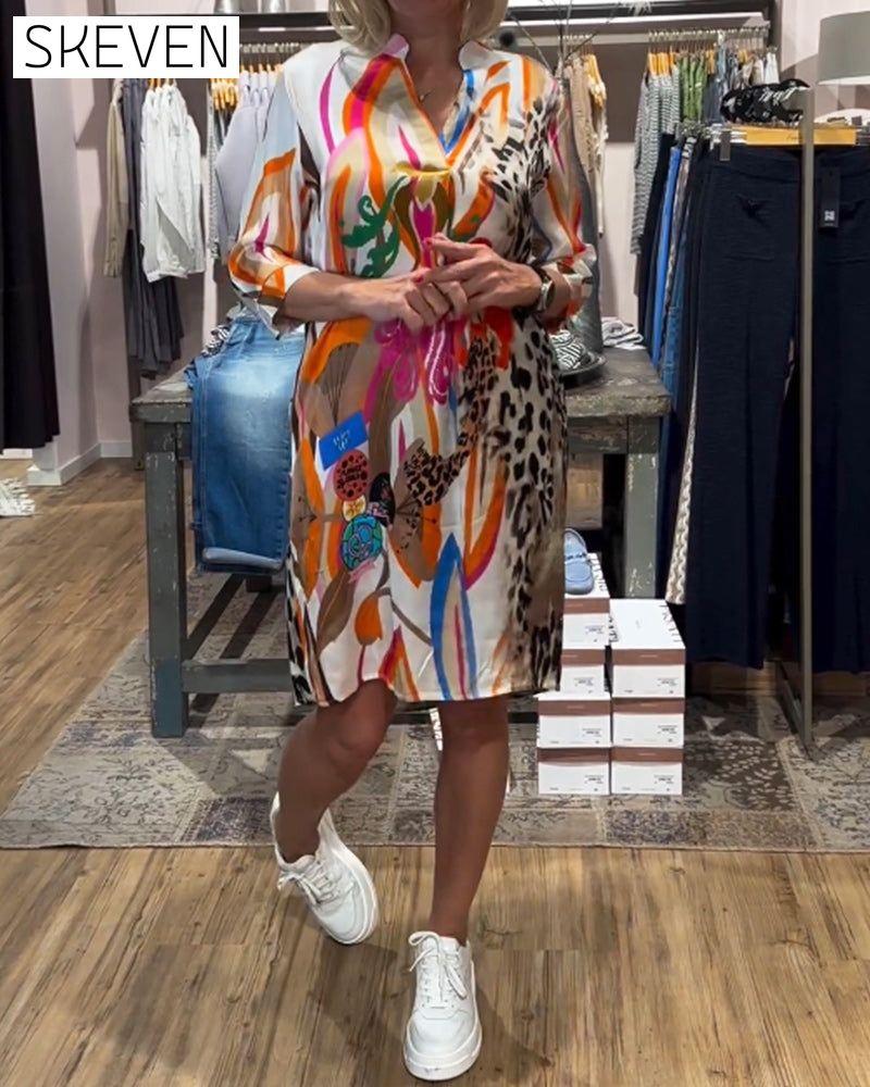Women's daily casual color dress