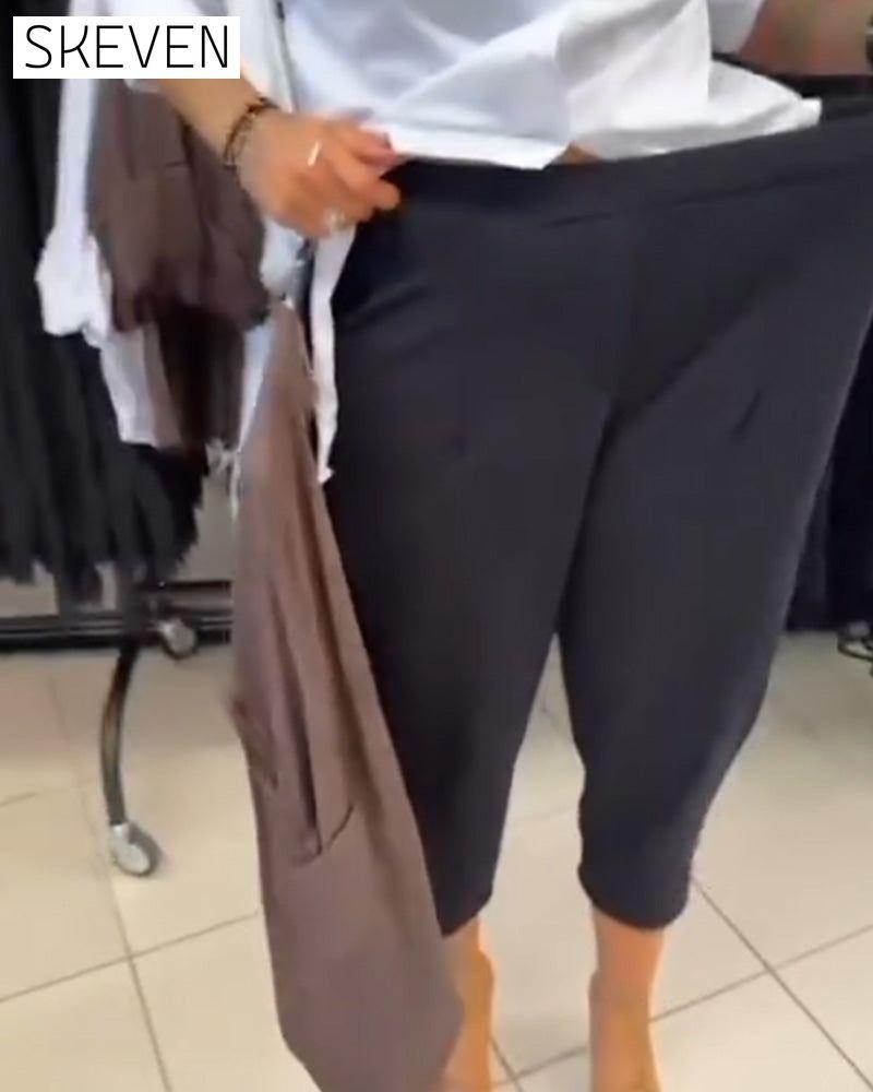 Pantalon harem uni élégant
