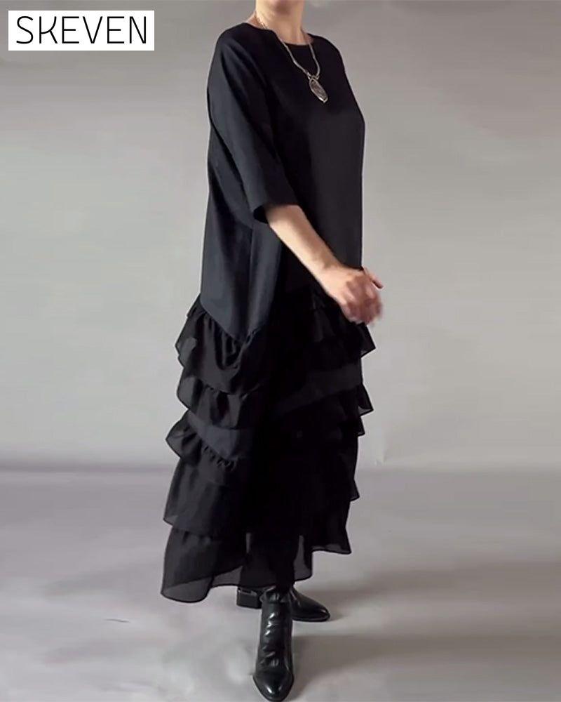 Round Neck Double-Layered Dress