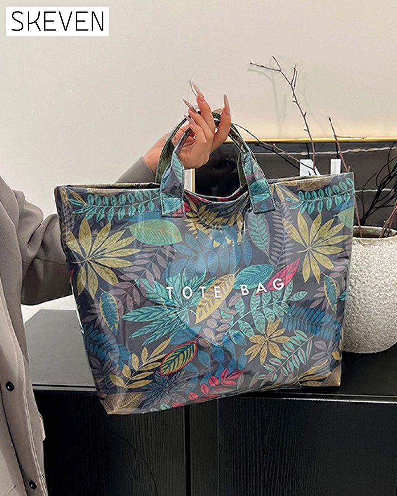 Sac fourre-tout pour femme à motif camouflage et feuilles