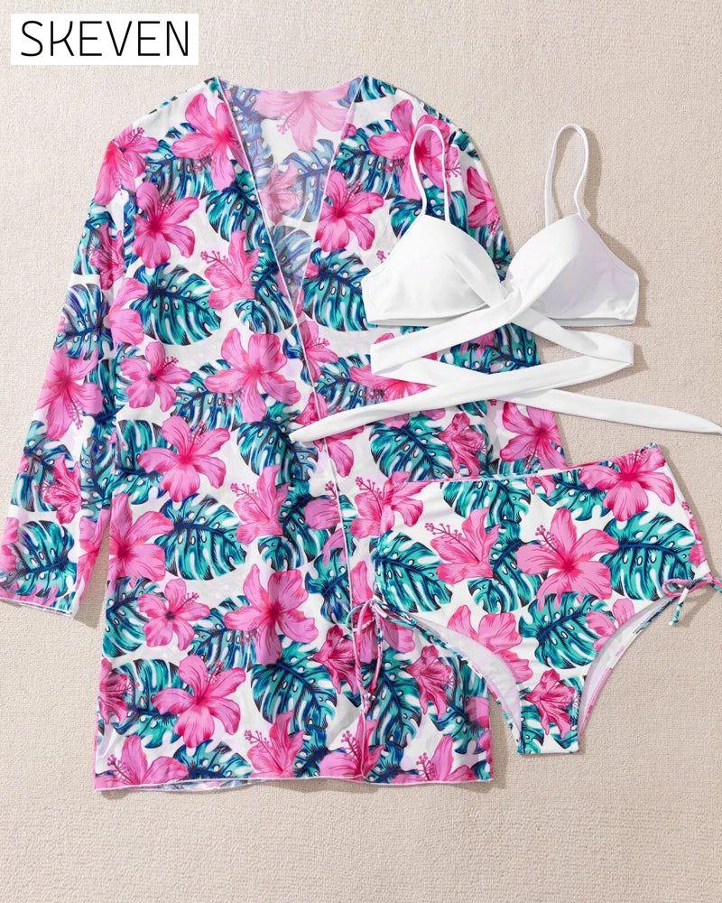 Floral Print Bikinis and Cover Up