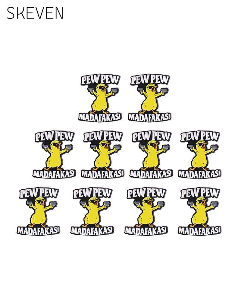 Letter & Cartoon Duck Design Brooch