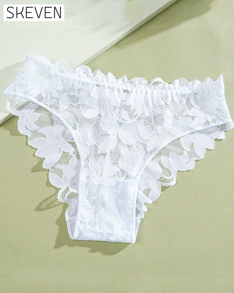Damen-Slip aus halbtransparenter Spitze