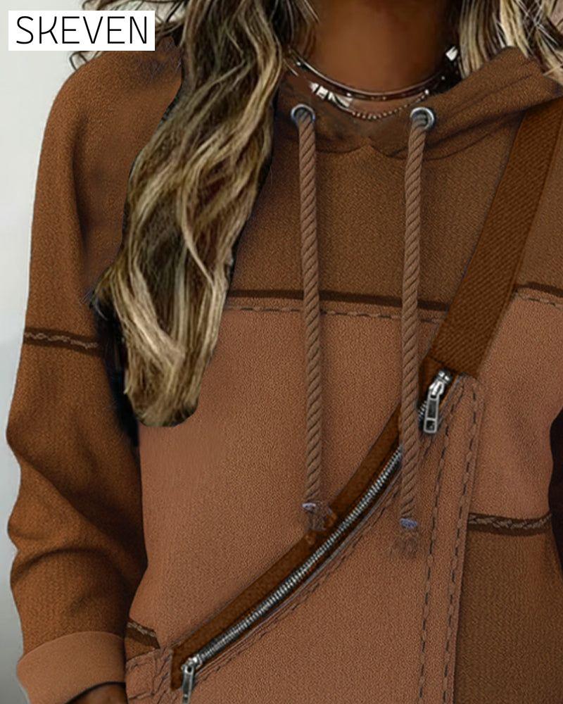 Stylischer Hoodie mit Farbblockmuster