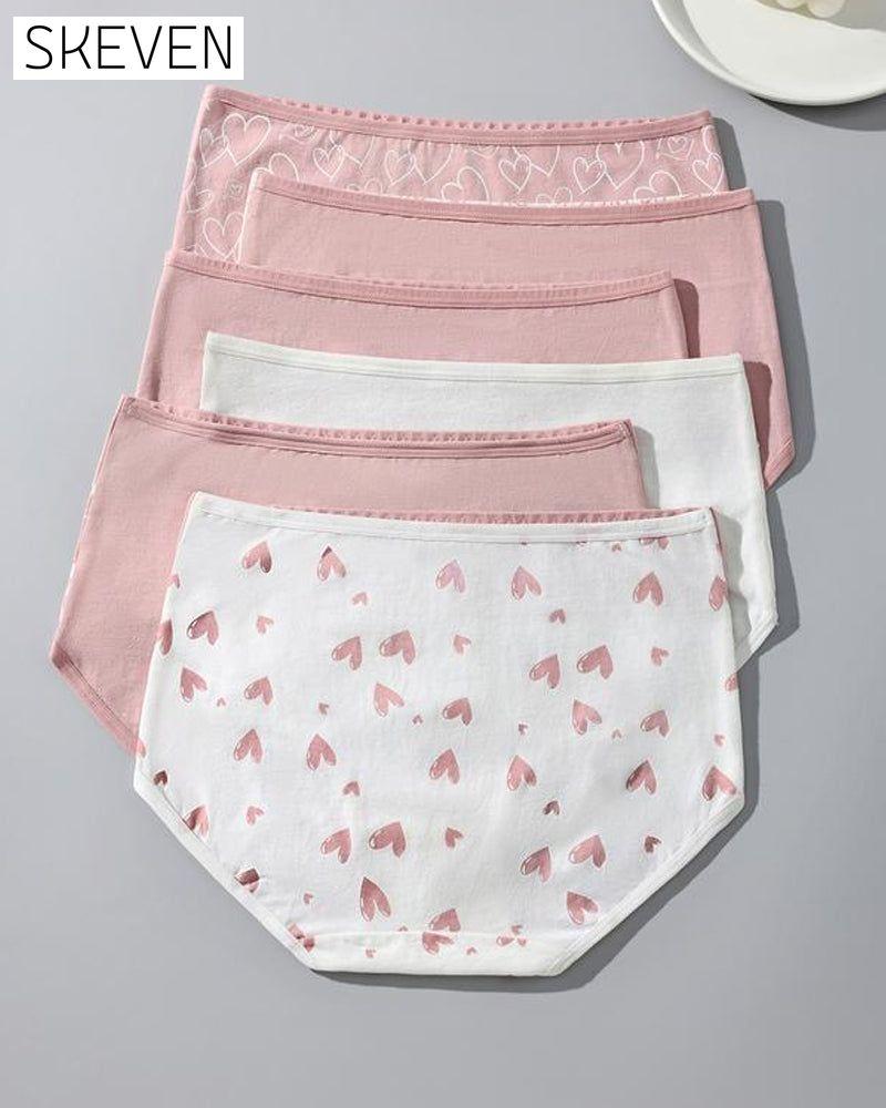 Damen-Slip mit niedlichem Liebesmuster, weich und atmungsaktiv