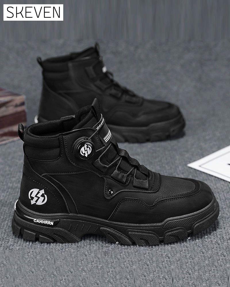 Herren-Arbeitsschuhe mit drehbarem Schnallenverschluss für den Outdoor-Bereich 🔄👞 – Wasserdicht 💦, rutschfest 🚶‍♂️, bequem, atmungsaktiv 🌬️