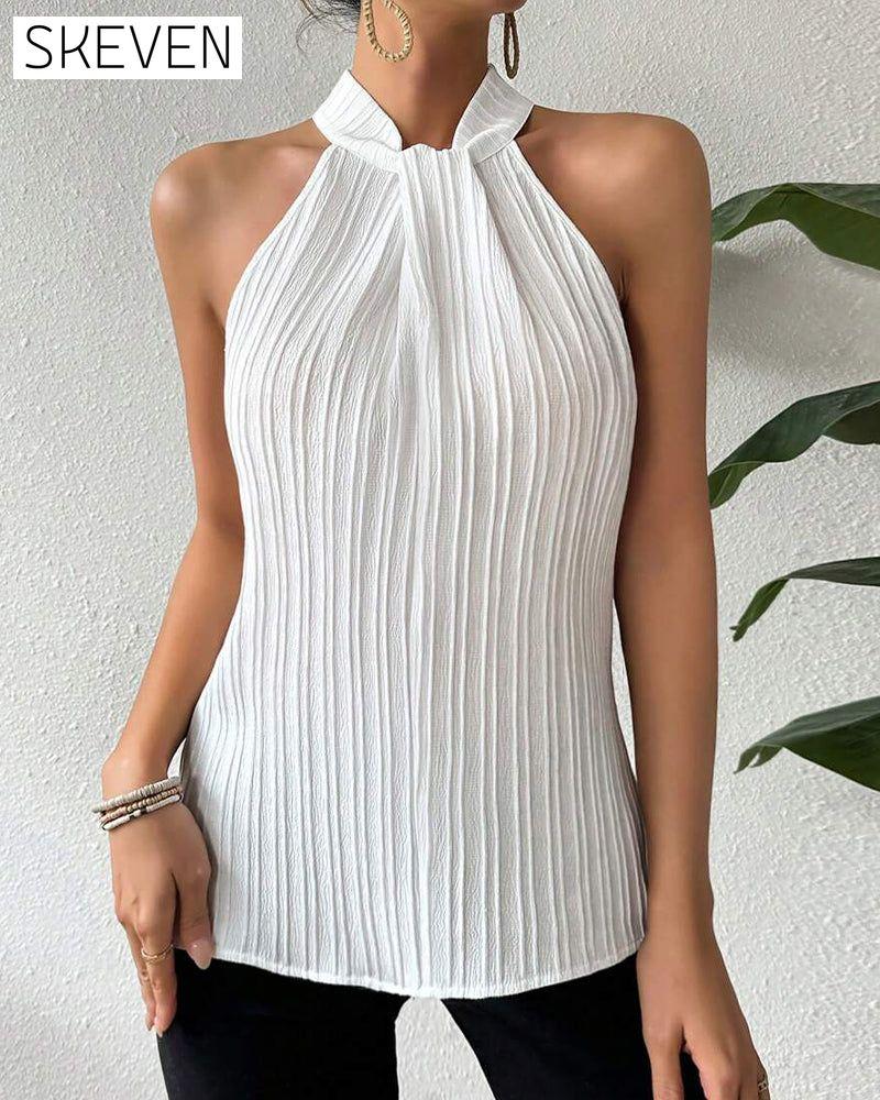 Sleeveless Halter Tank Top