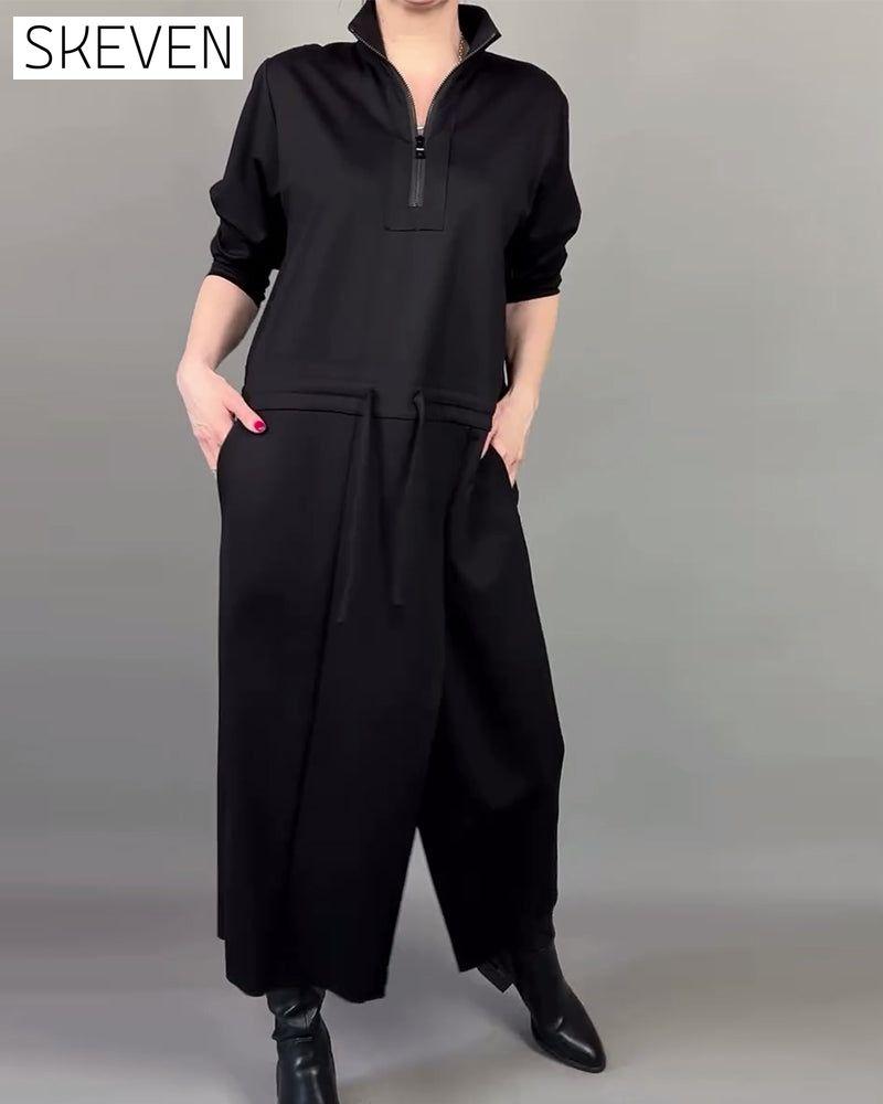 Stilvolles Kleid mit Reißverschlusskragen