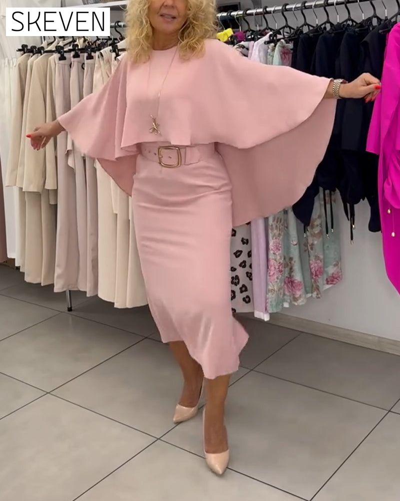 Modisches, elegantes Kleid mit Rundhalsausschnitt