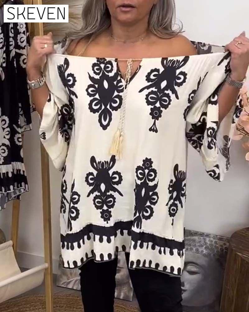 schulterfreie, lockere Bluse