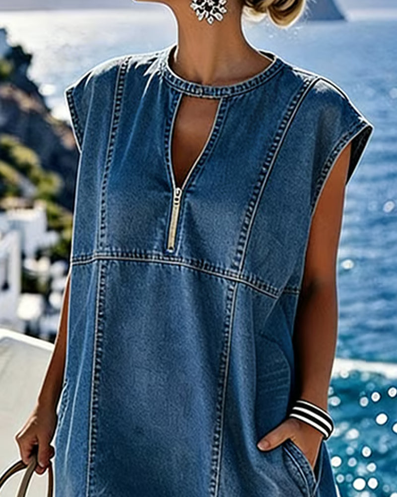 Casual Sleeveless Shift Dress