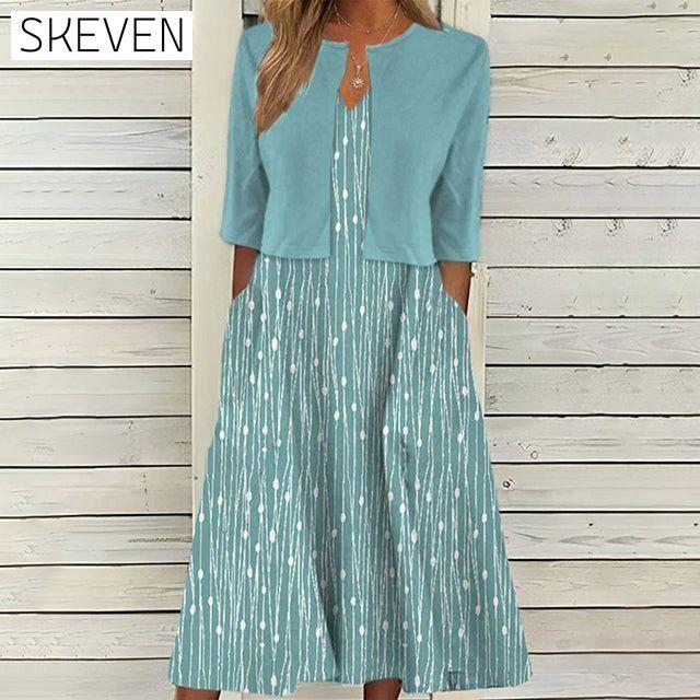 Polka Dot Two Piece Dress Light Blue best Best Sellings casual dresses clothes Plus Size Sale short dresses Topseller